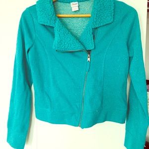 Girls sparkly turquoise sweater